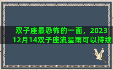 双子座最恐怖的一面，2023 12月14双子座流星雨可以持续多久